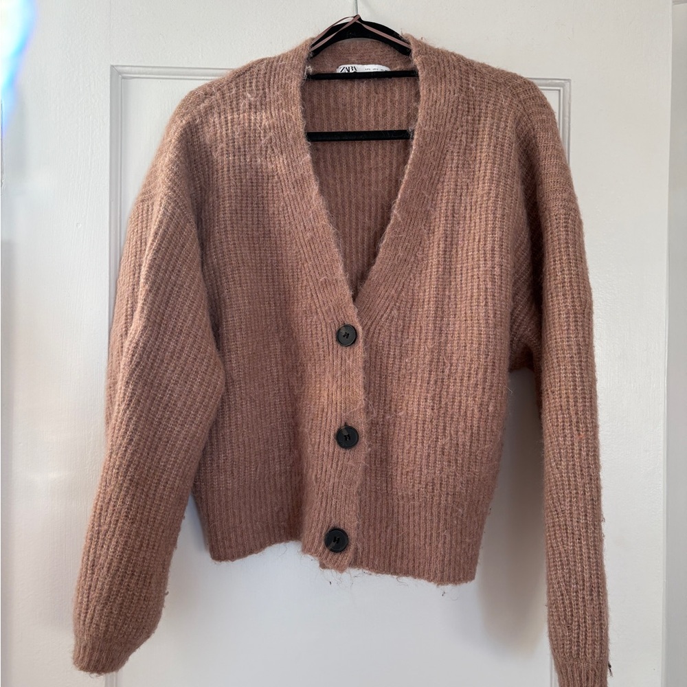 Zara Brown Knit Cardigan